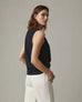 Classic Cotton V-Neck Tank - Black